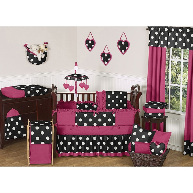 Sweet Jojo Designs Hot Dot 9 piece Crib Bedding Set