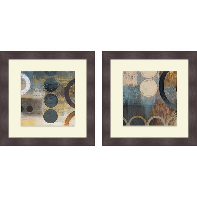 Michael Marcon 'Blue Liberate Square I & II' Framed Print