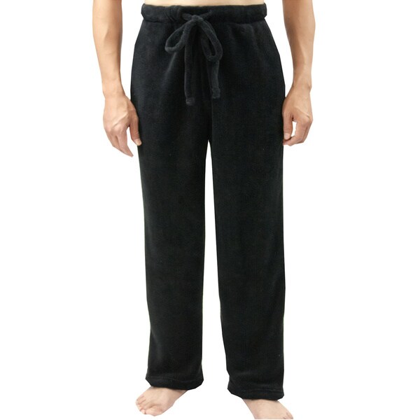 black fleece lounge pants