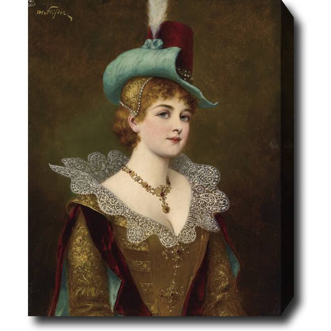 Moritz Stifter 'Noble Lady' Hand-painted Oil on Canvas - Multi