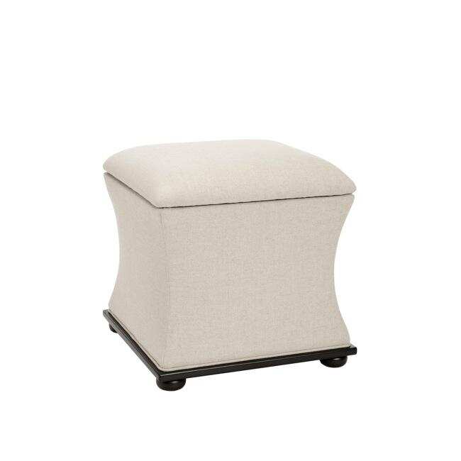 Jonathan Cream Linen Storage Ottoman