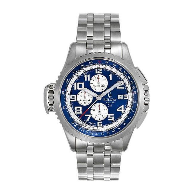 Bulova Mens Stainless Steel Marine Star Chronograph Watch