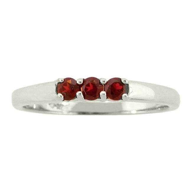 10k Gold January Birthstone Garnet Bold Designer 3 stone Ring Gemstone Rings