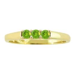 10k Gold August Birthstone Peridot 3 stone Ring