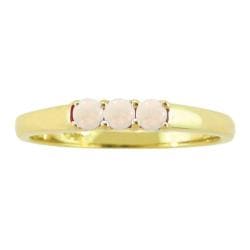 10k Gold October Birthstone Opal 3 stone Ring