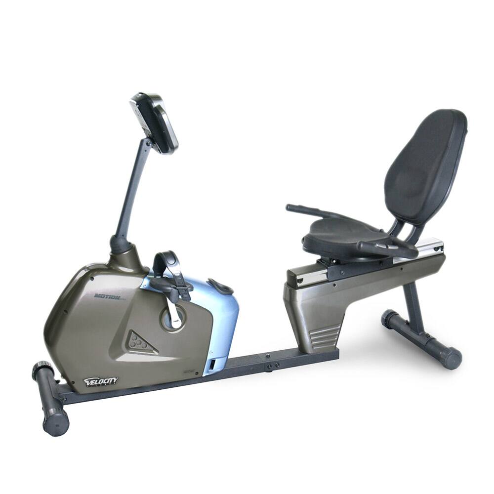 Velocity Exercise Blue and Silver Magnetic Recumbent Bike