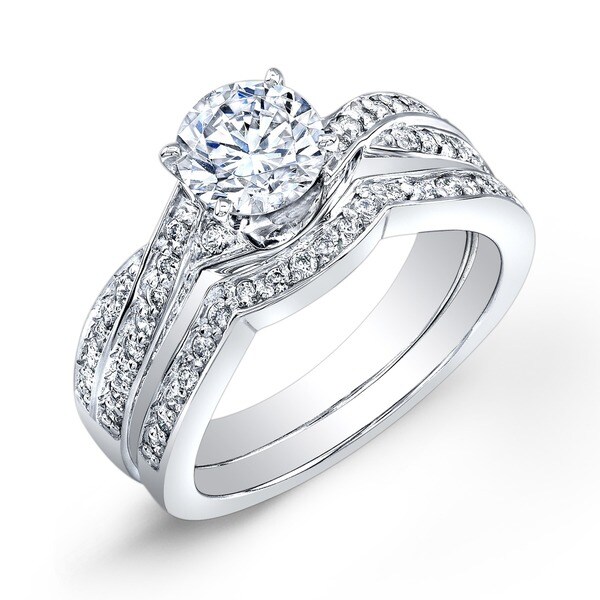 Auriya 14k Gold 3/4ct TDW Round Diamond Bridal Ring Set