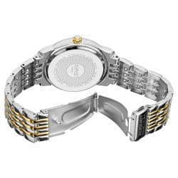 August Steiner Women's Diamond and Crystal Swiss Quartz Two-Tone Bracelet Watch with White Dial