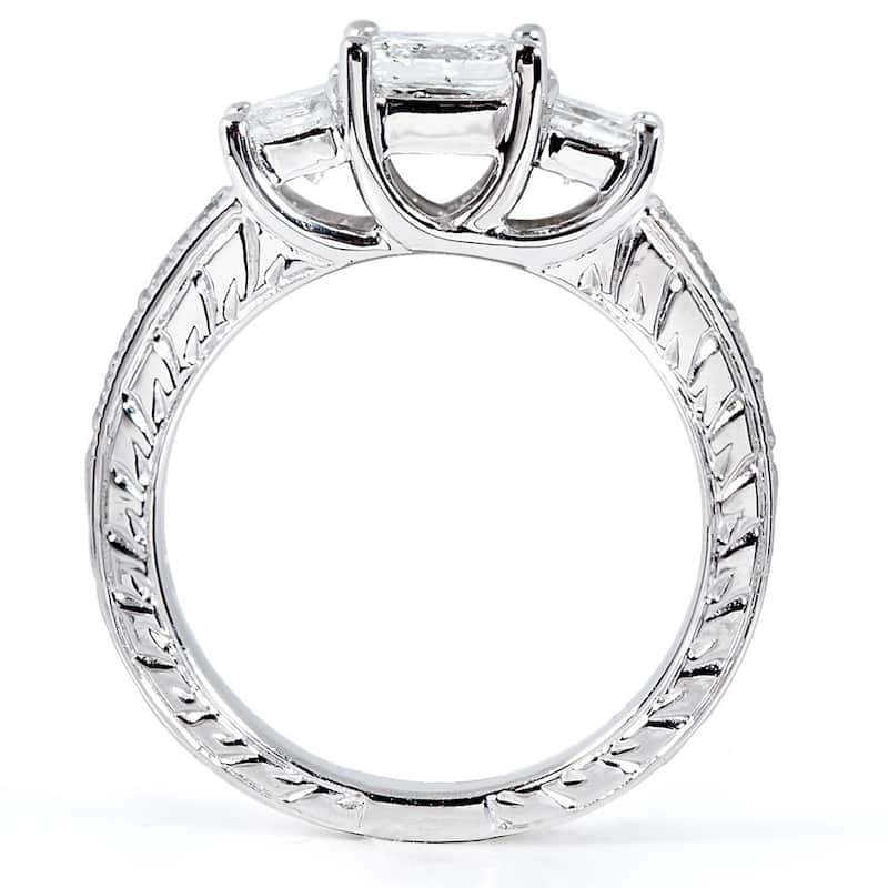 Annello by Kobelli 14k White Gold 1 7/8ct TDW Black and White Diamond 3-piece Bridal Rings Set