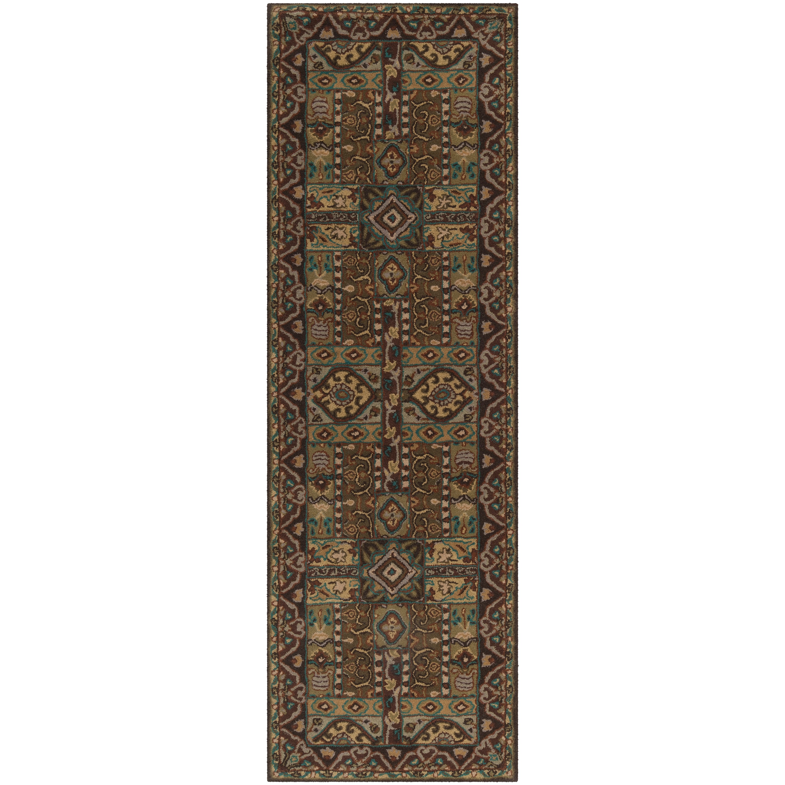 Hand tufted Brown Kiser Wool Rug (26 X 8)