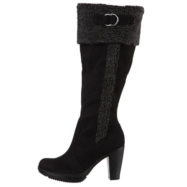 wide calf shearling boots