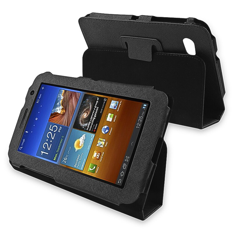 Black Protective Leather Case and Stand for Samsung Galaxy Tab 7.0