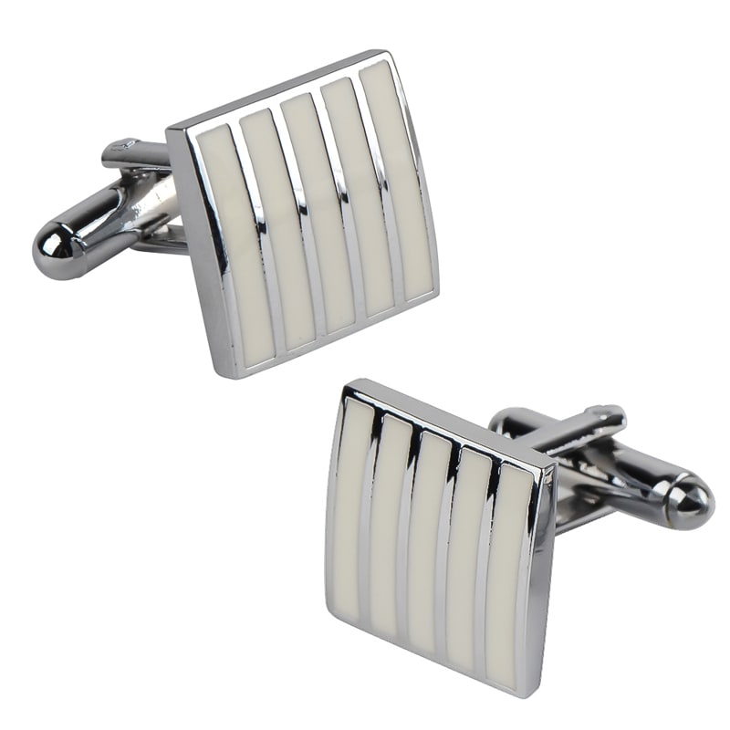 Zodaca White Rectangle Cufflinks   Shopping