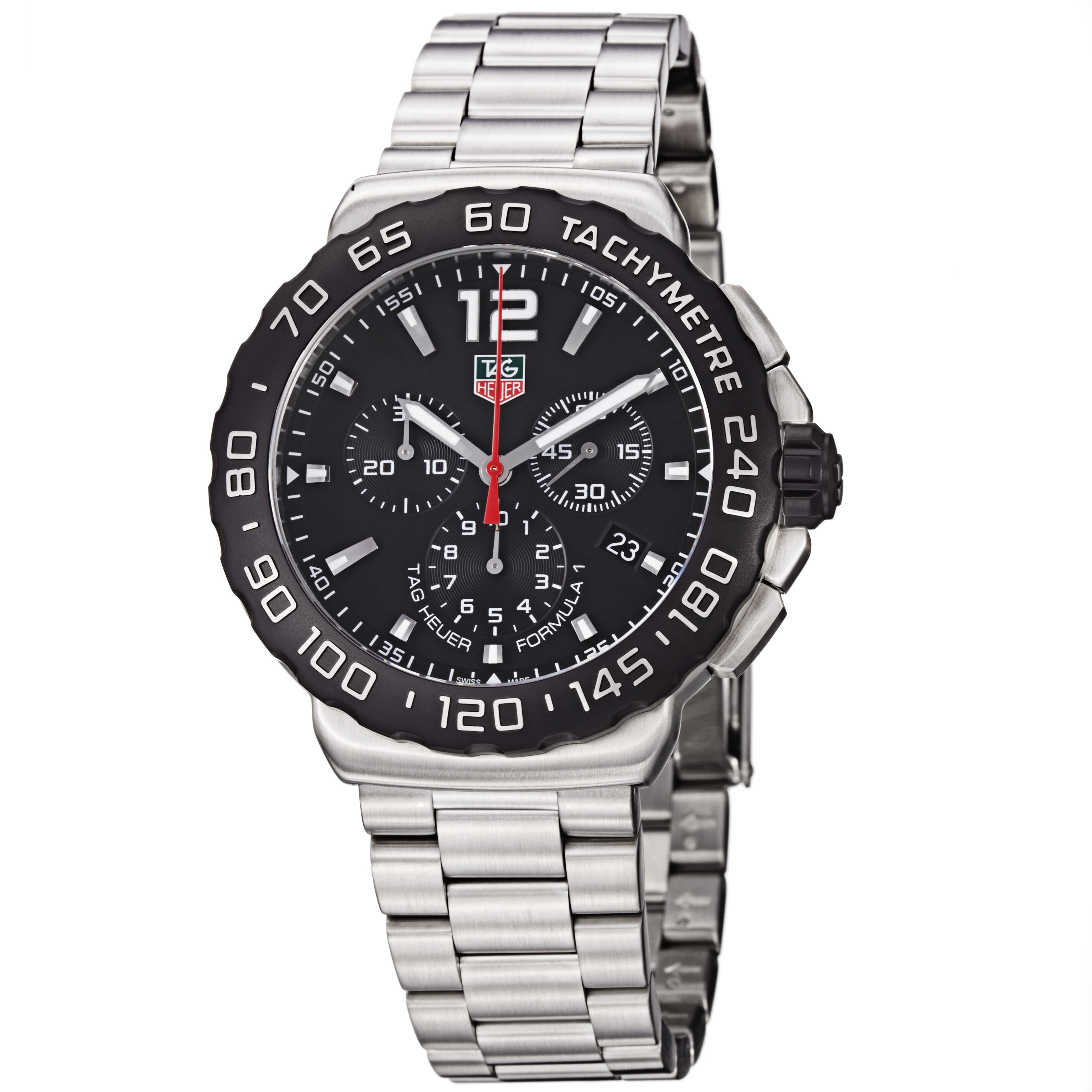 Shop Tag Heuer Men's 'Formula 1' Black Dial Chronograph Steel Watch