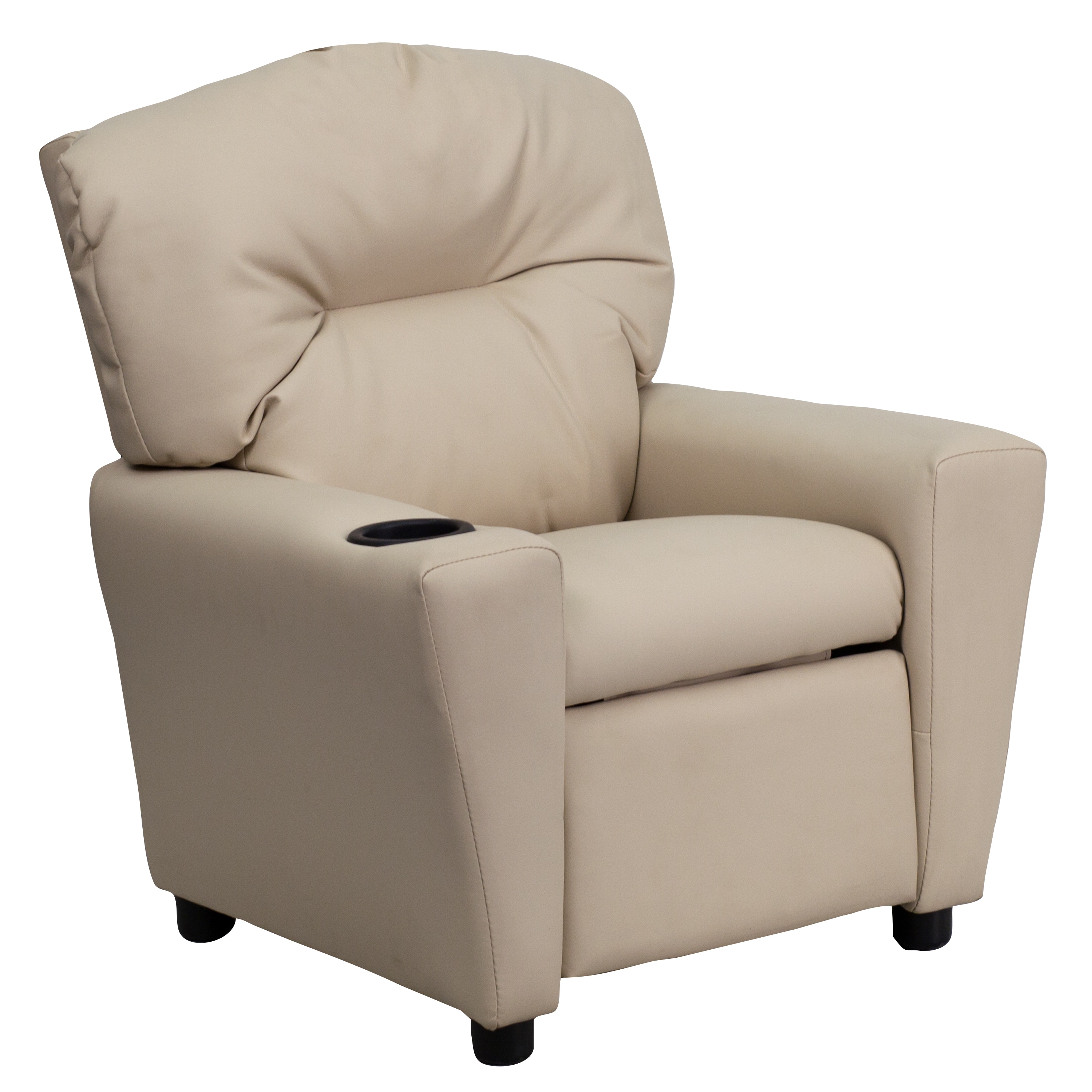 Shop Flash Furniture Contemporary Beige Vinyl Kids Recliner with Cup