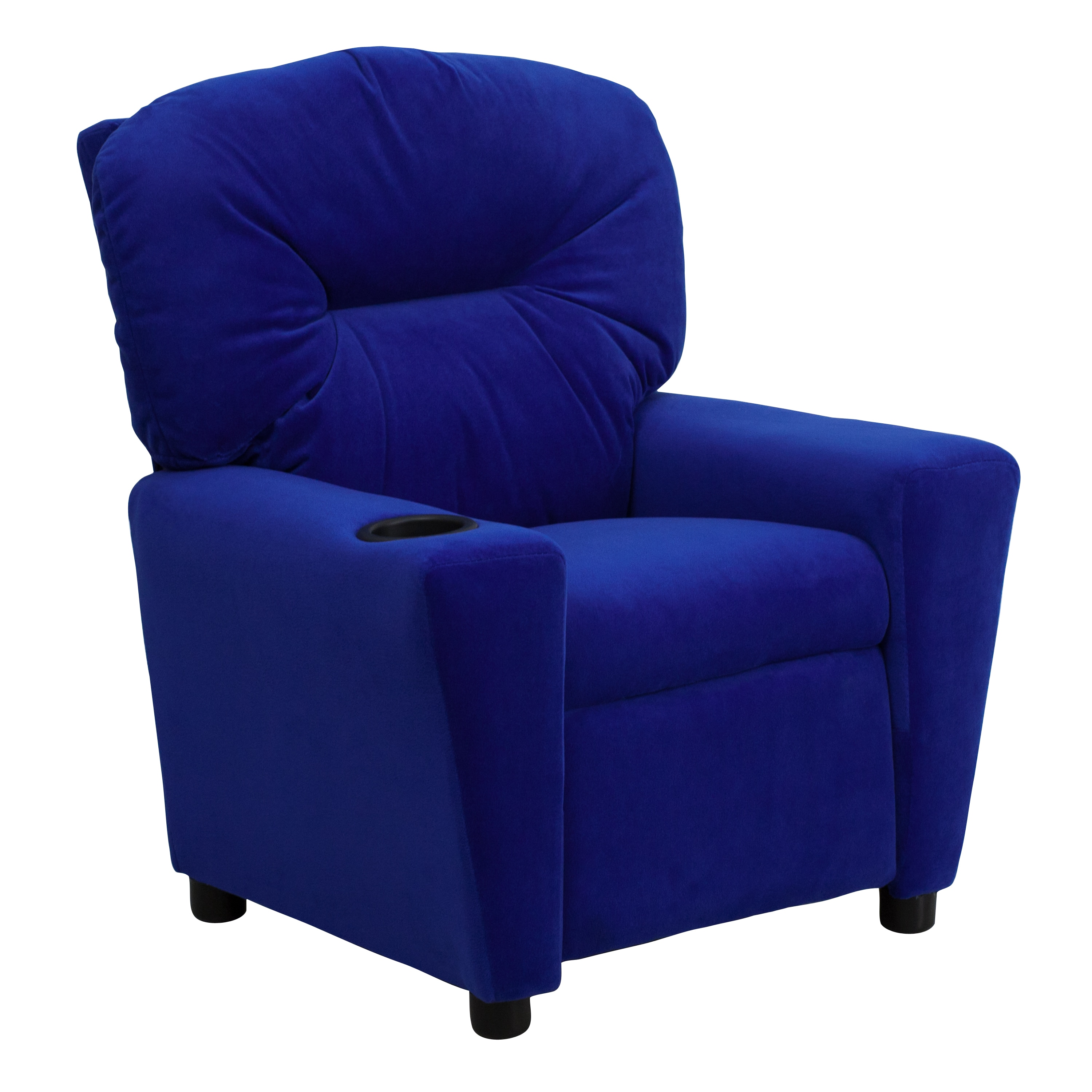 Shop Contemporary Blue Microfiber Kids Recliner With Cup Holder Free   Contemporary Blue Microfiber Kids Recliner With Cup Holder L14254555 