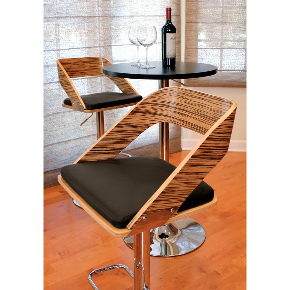 Lumisource Vino Zebra Bent Wood Barstool