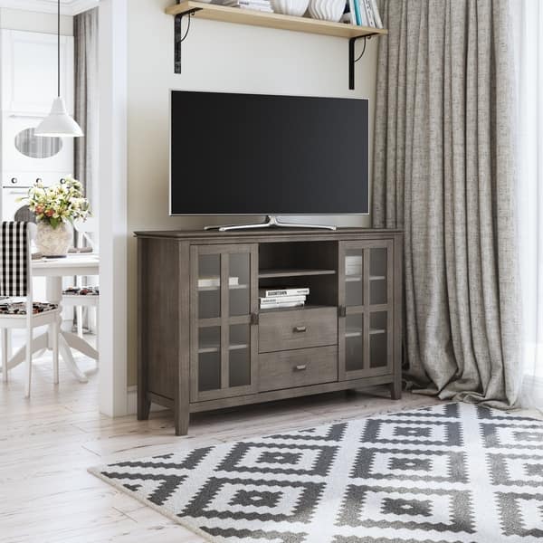 Shop Wyndenhall Stratford Solid Wood 53 Inch Wide Contemporary Tv