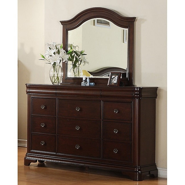 Shop Gracewood Hollow Bujalski Cherry Dresser & Mirror Set Free