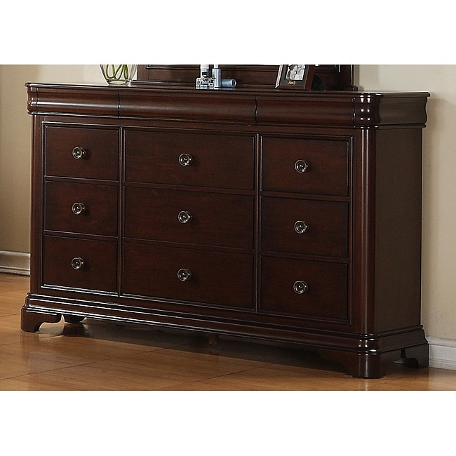 Caspian 12 drawer Cherry Finish Dresser