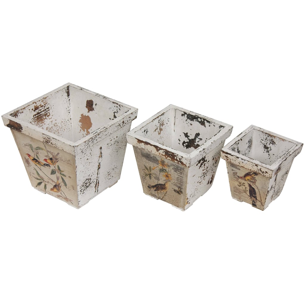 Rustic Peaceful Birds Flower Planters (China)