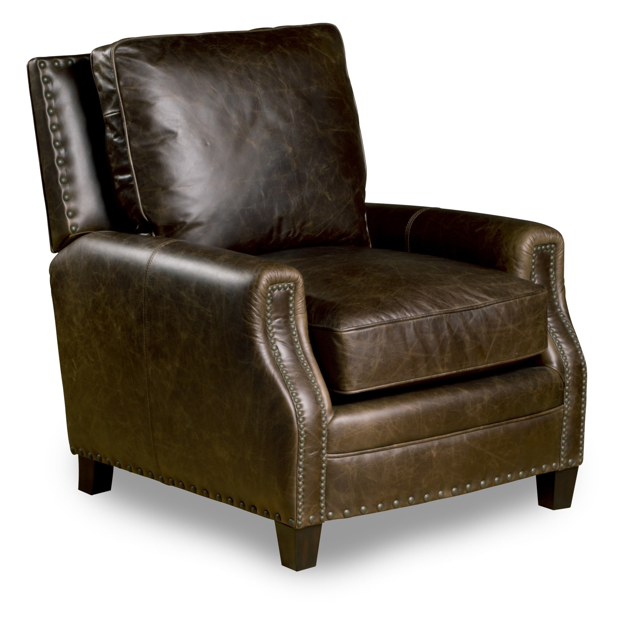 Bradford Leather Chair In Chaps Havana Brown (Chaps Havana BrownSuperior Comfort and Support Hand Applied Antique Brass Nail Head Trim in Two SizesRobust Frame of Solid Hardwoods and Marine Grade Plywood, key Joints Reinforced with Corner BlocksDurable St