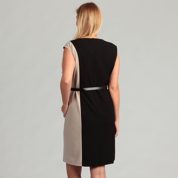 black and khaki dress