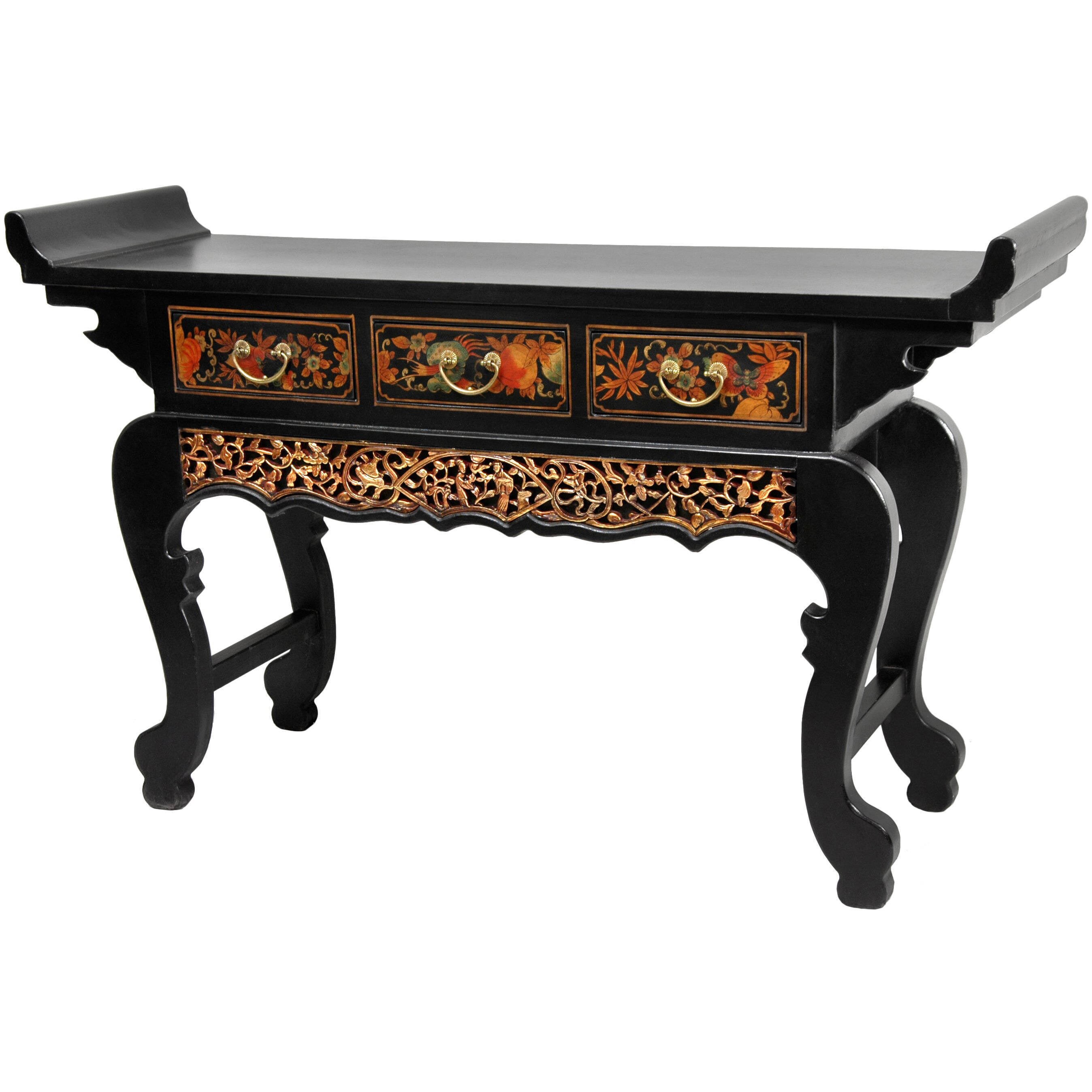 Black Lacquer Altar Table China Orange Red Black Lacquer Altar Table China