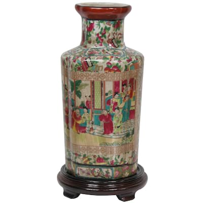 Handmade Porcelain 12-inch Rose Medallion Vase (China)