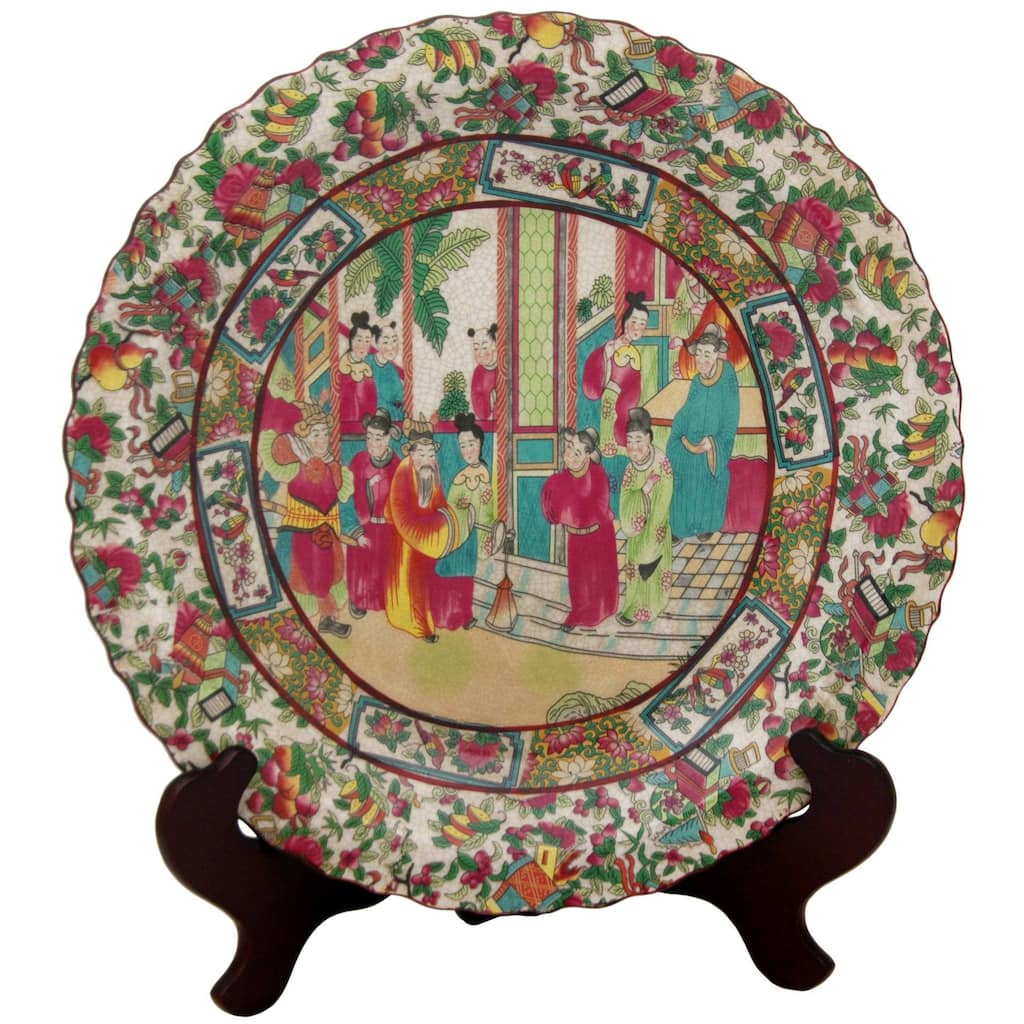 Handmade Porcelain 18-inch Rose Medallion Plate (China)