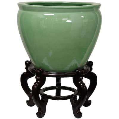 Oriental Home Porcelain 12-inch Celadon Fishbowl (China)