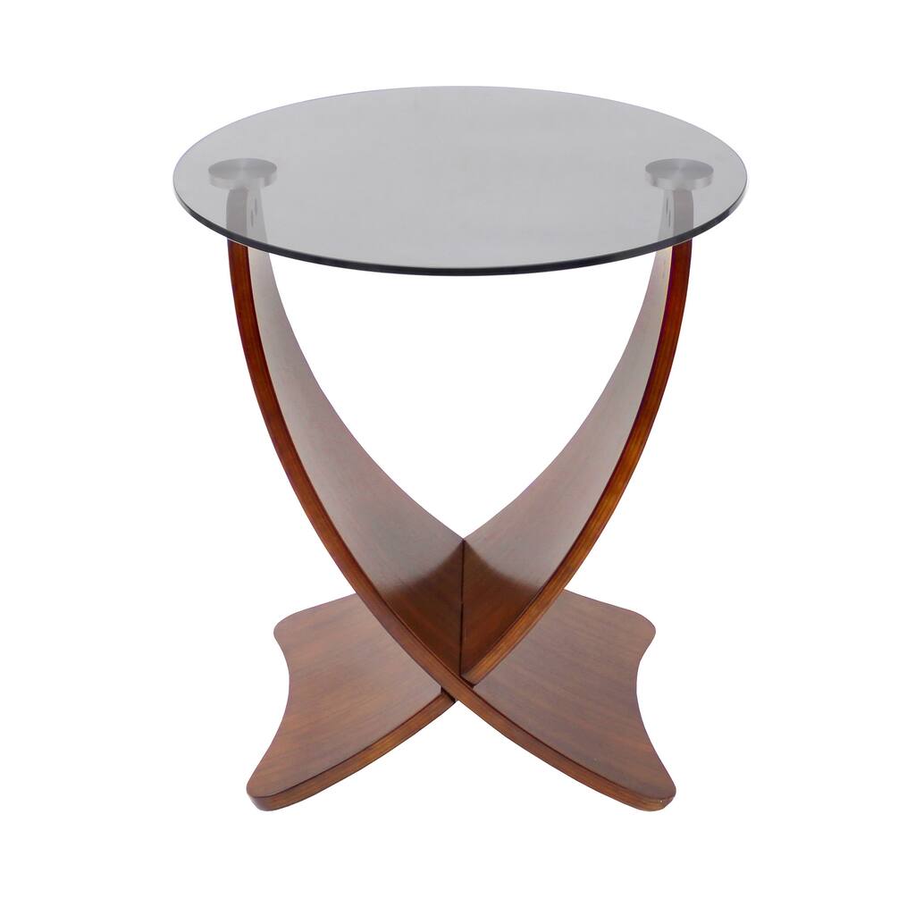 Criss Cross Bent Wood Accent End Table