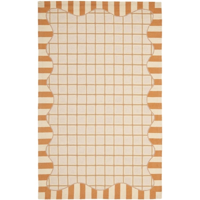 Hand hooked Chelsea Ivory/ Gold Wool Rug (53 X 83)