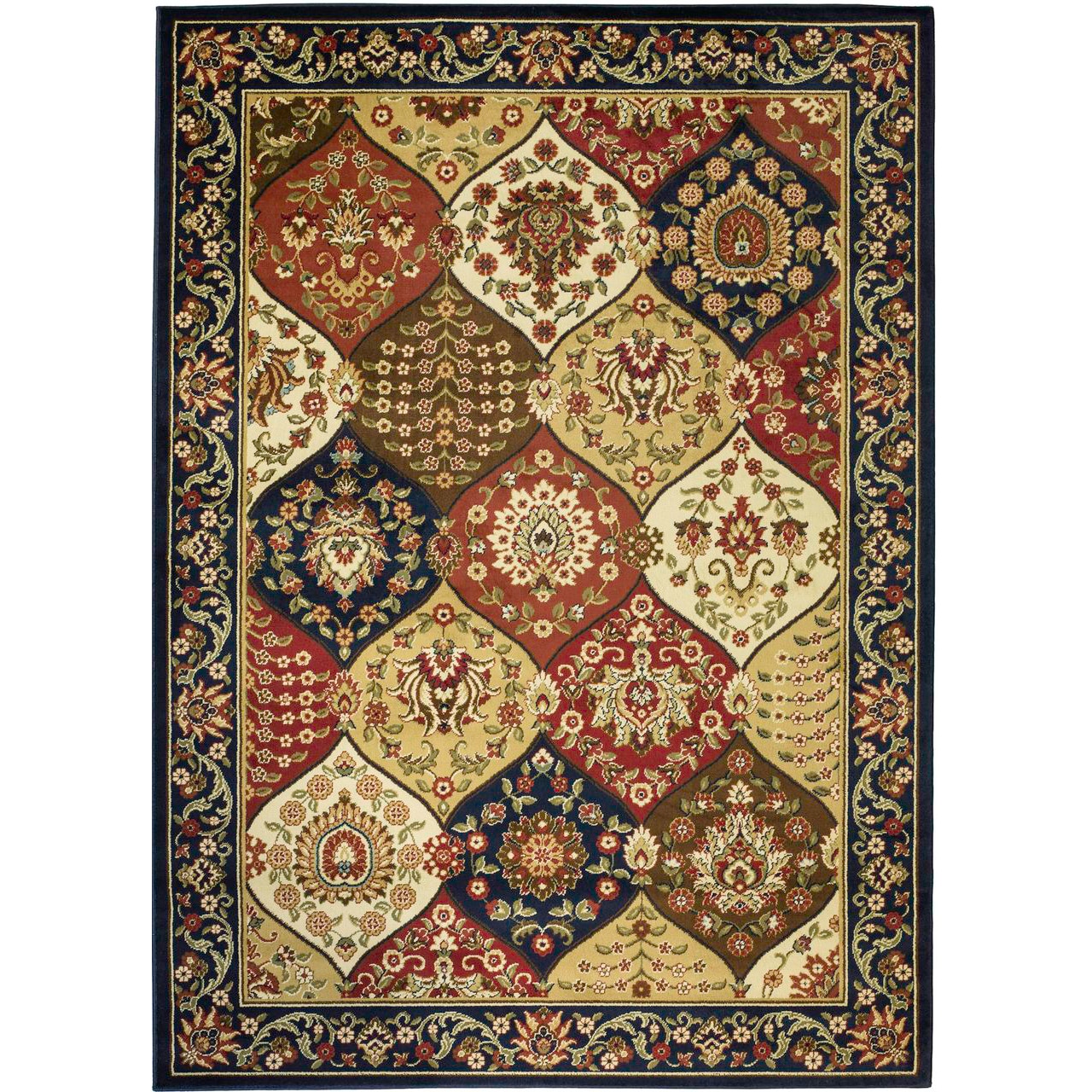 Victorian Panel Navy Area Rug (7 10 X 9 10)