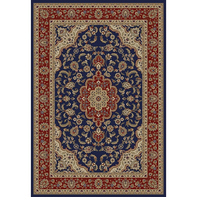 Medallion Traditional Navy Area Rug (7 10 X 9 10)