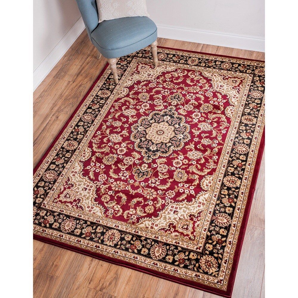 Shop Well Woven Medallion Traditional Red Area Rug 6'7" x 9'6" Free