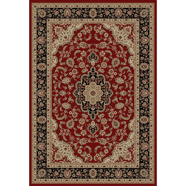 Medallion Traditional Red Area Rug (3 11 X 5 3)