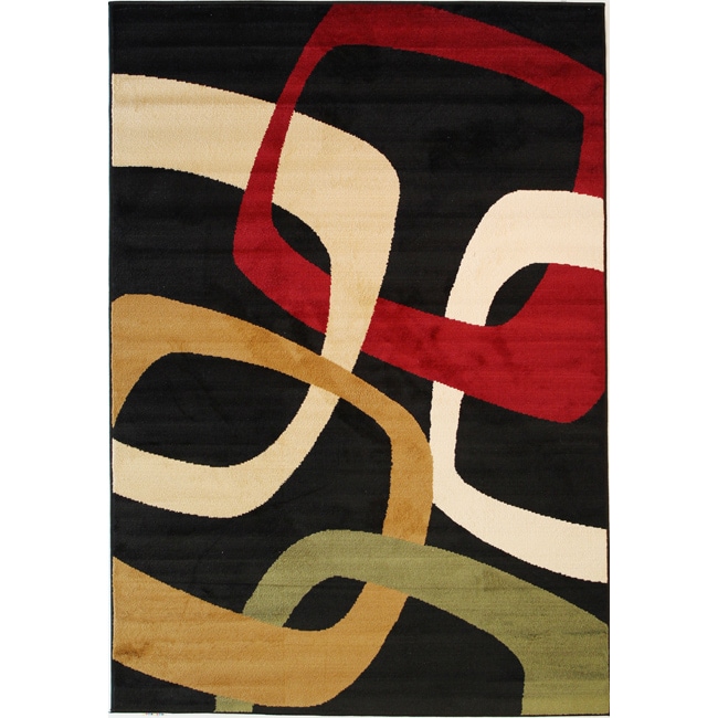 Squares Contemporary Multi Area Rug (33 X 53)