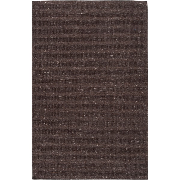 slide 2 of 6, Hand-crafted Solid Brown Baham Wool Area Rug - 8' x 10' - 8' x 10' Brown - 8' x 10' - Rectangle