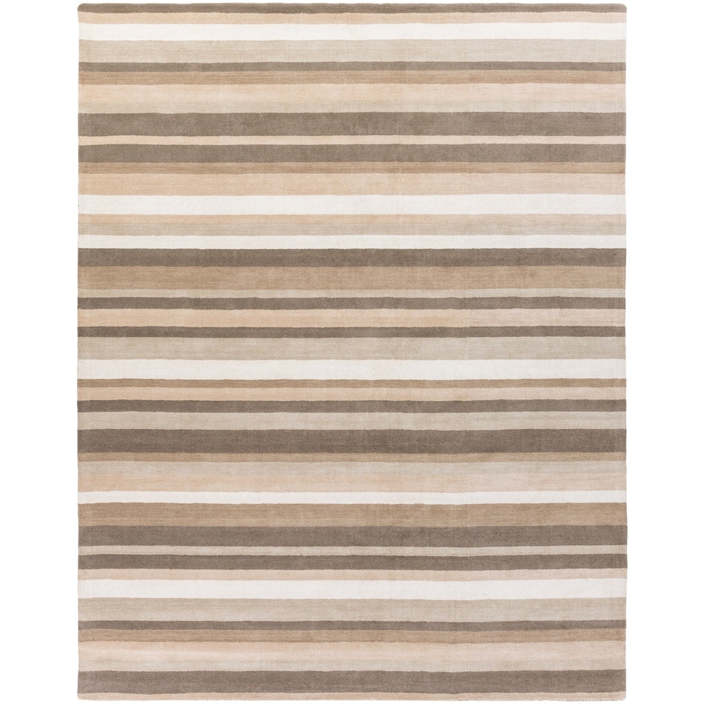 Loomed Grey Madison Square Wool Area Rug - 8' x 10'