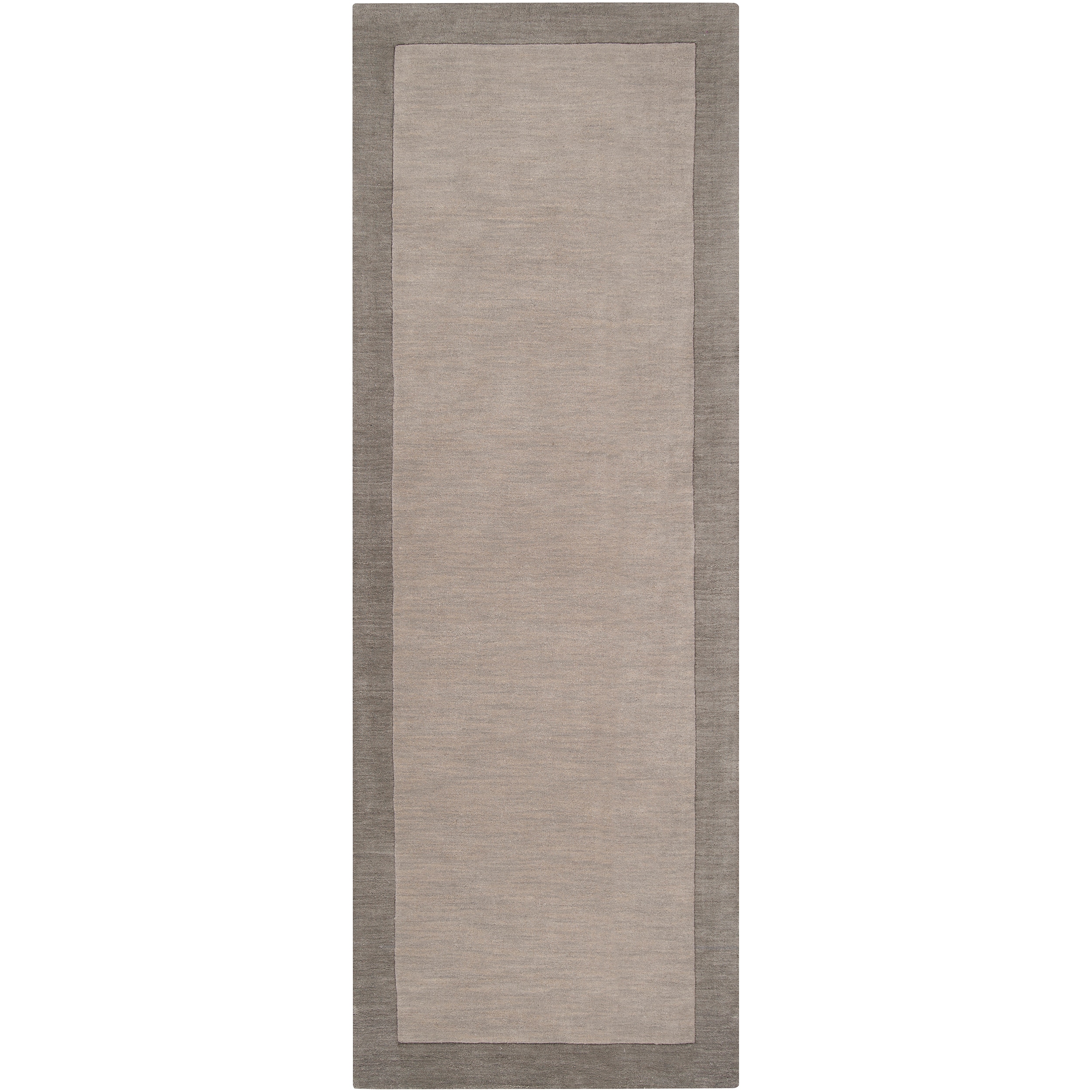 Hand tufted Angelohome Madison Square Grey Wool Rug (26 X 8)