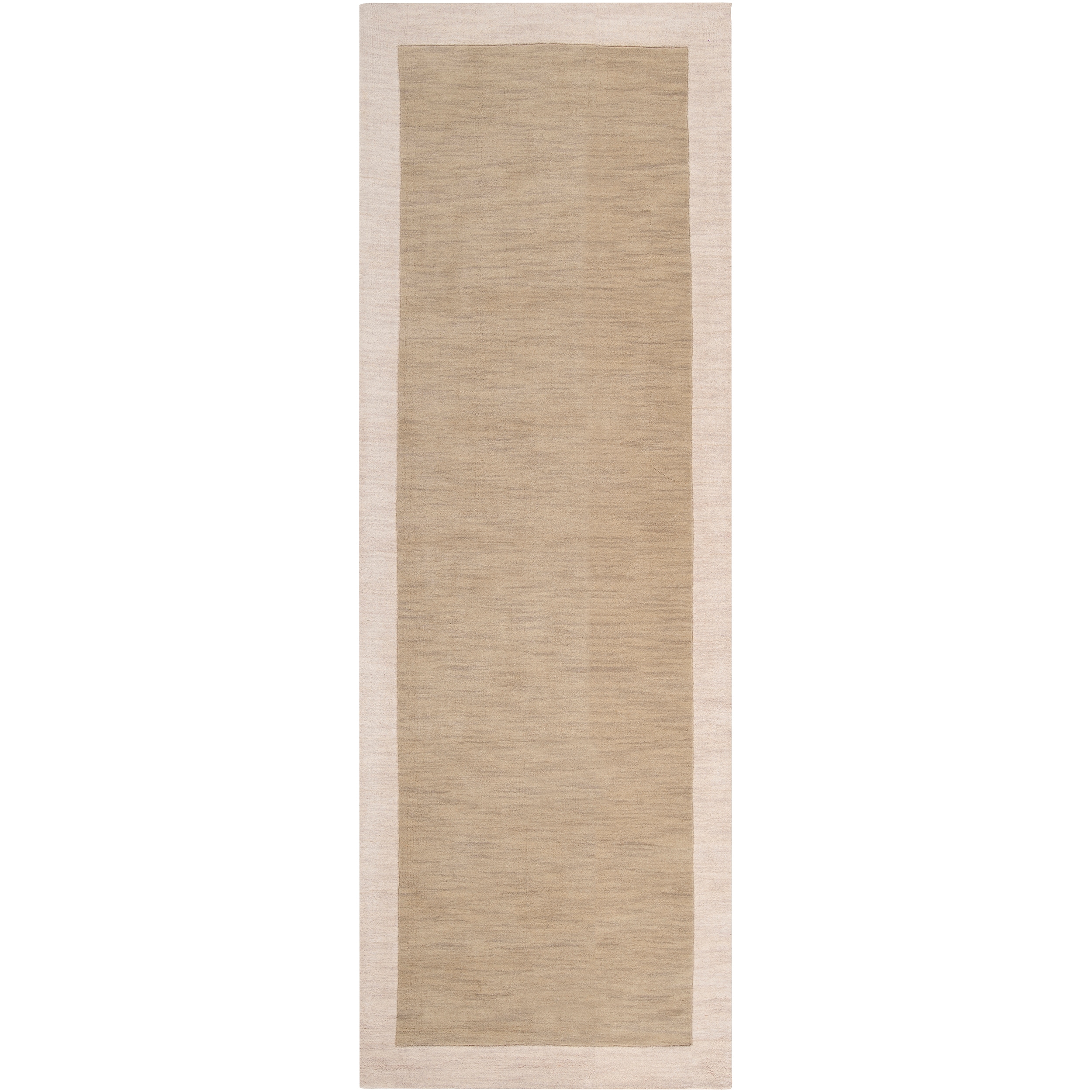 Angelohome Loomed Tan Madison Square Wool Rug (26 X 8)