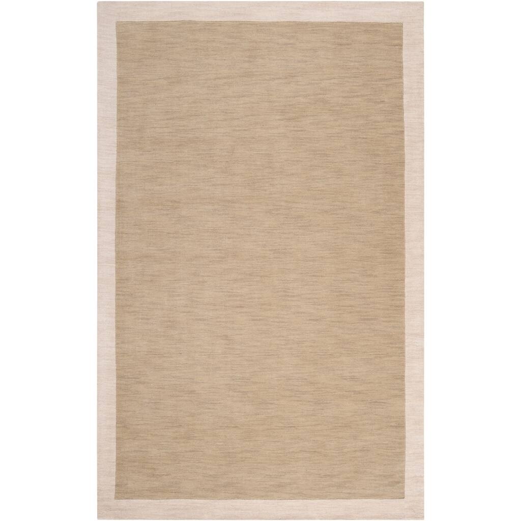 Loomed Tan Madison Square Wool Area Rug - 8' x 10'