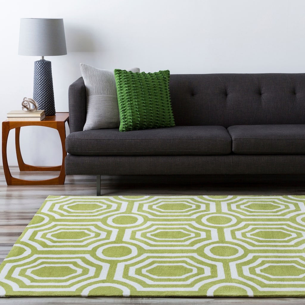 Hand-tufted Green Hudson Park Area Rug - 2' x 3'