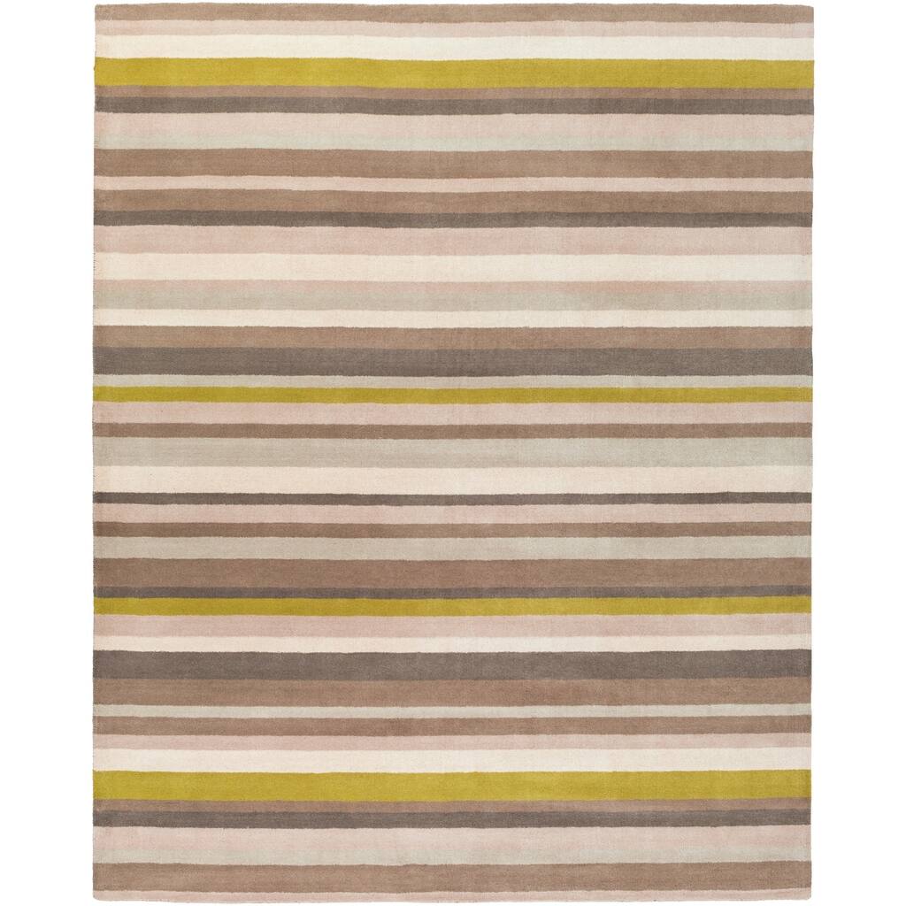 Loomed Olive Madison Square Wool Area Rug - 8' x 10'