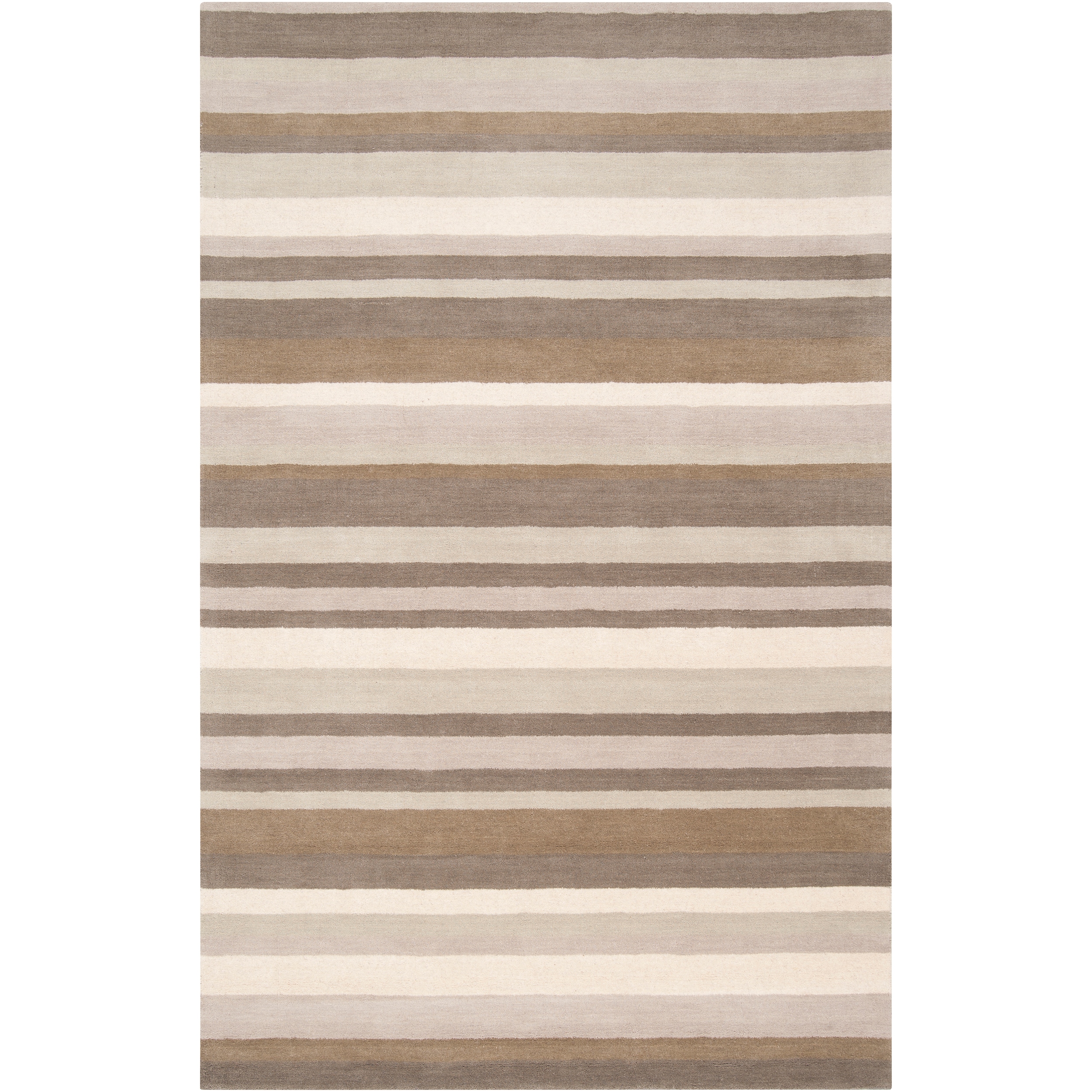 Angelohome Loomed Grey Madison Square Wool Abstract Rug (33 X 53)