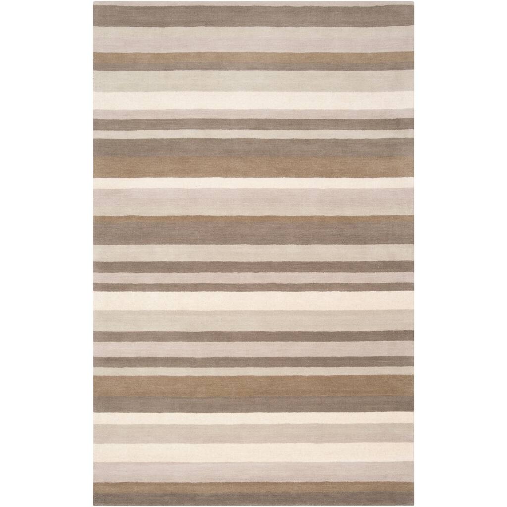 Loomed Grey Madison Square Wool Area Rug - 5' x 7'6"