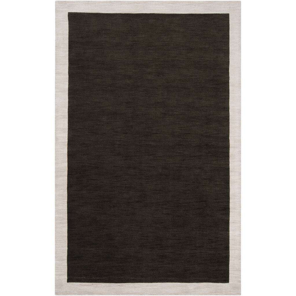 Loomed Black Madison Square Wool Area Rug - 3'3" x 5'3"