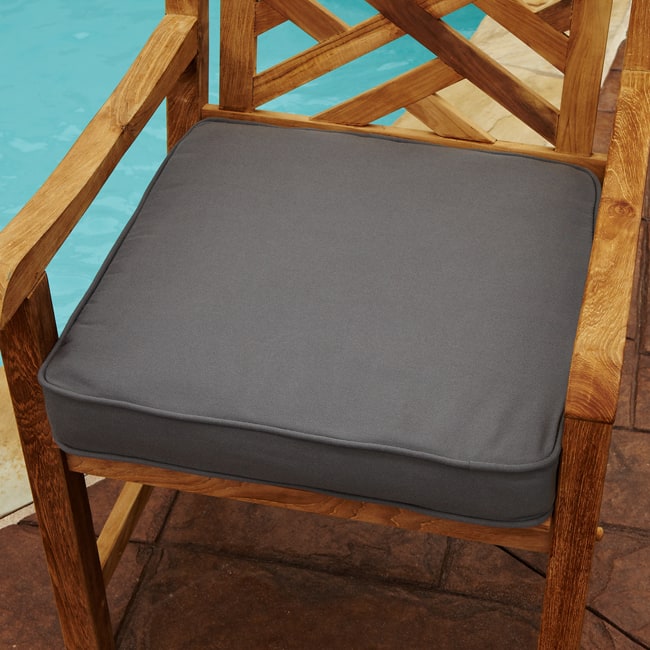 Clara Grey 19-inch Square Outdoor Sunbrella Chair Cushion