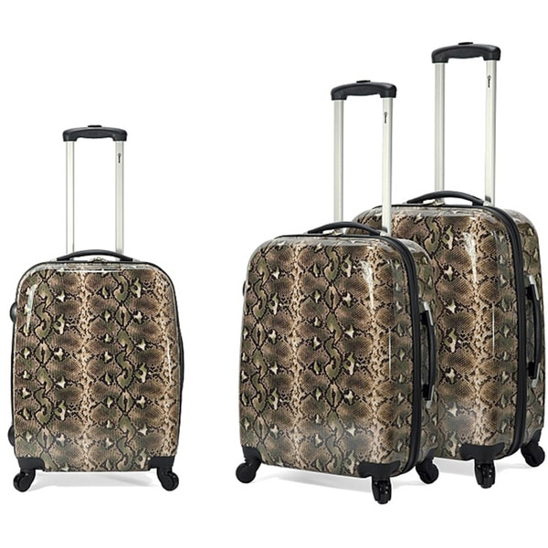 snakeskin luggage set